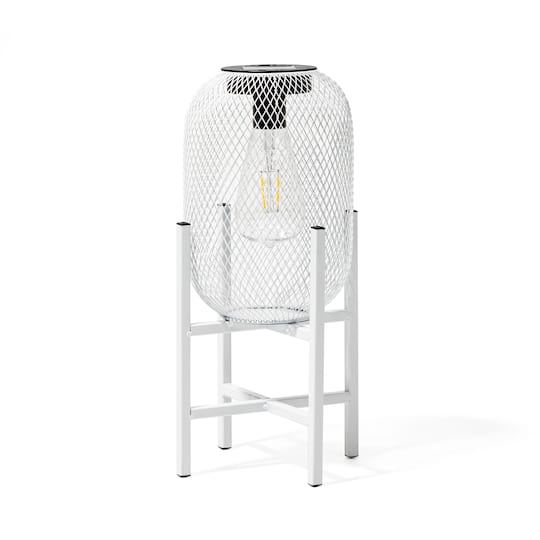 Glitzhome® 14" Metal Mesh Solar Powered Lantern with Stand